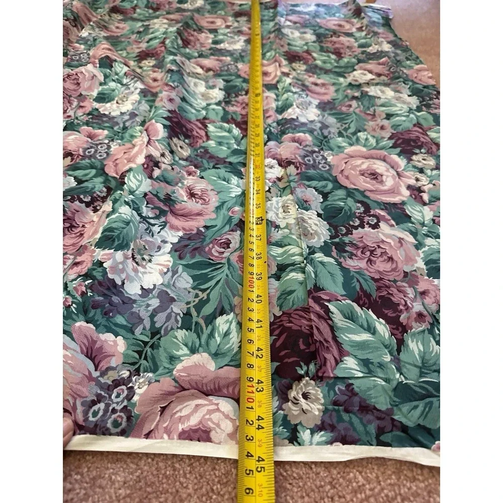 14+ Yds Vtg Joan Messmore Cranston Fabric Cabbage Rose Cottagecore Quilting Sew